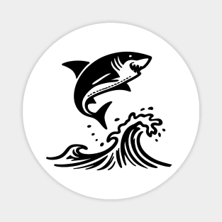 Stick Figure of a Shark in Black Ink Magnet